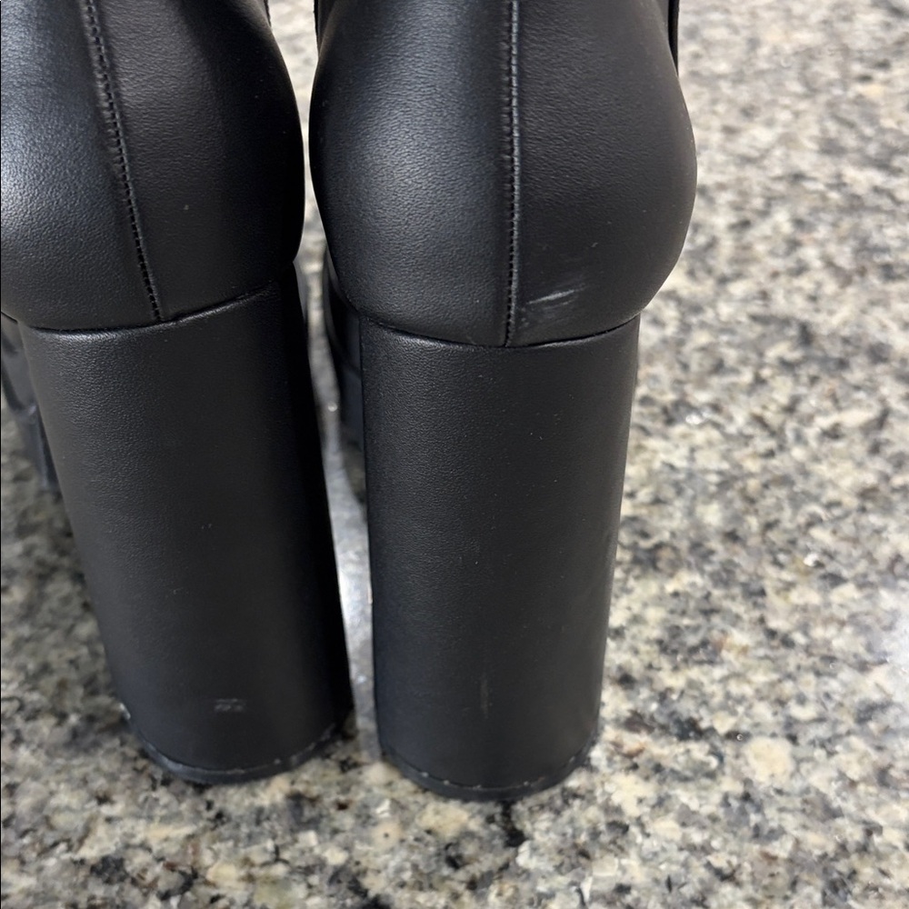 Fashion Nova Black Chunky Heel Boots - Picture 10 of 12